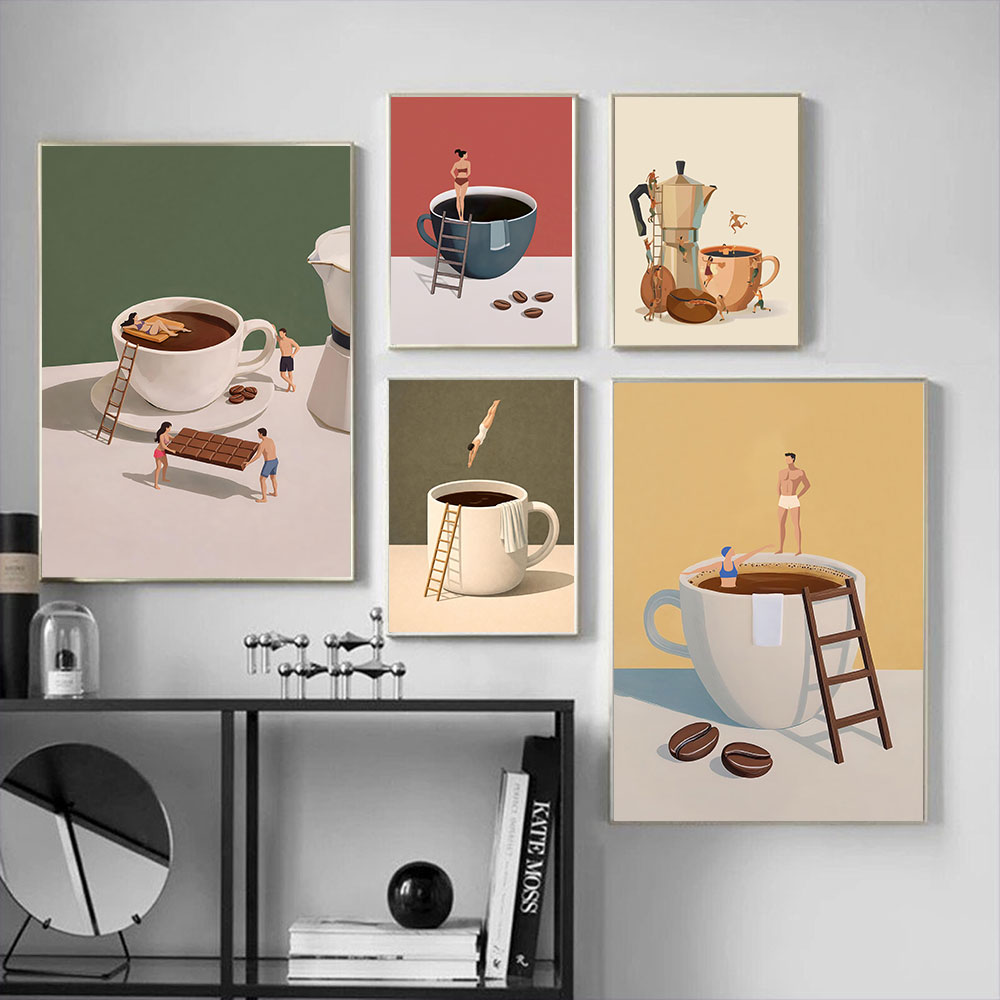 Home Bar And Coffee - 1 szt. bezramowy plakat na płótnie