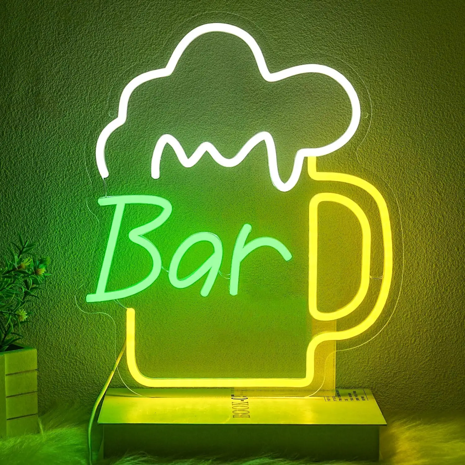 Home Bar And Kitchen - Neonowy szyld barowy z piwem, ściemnialna