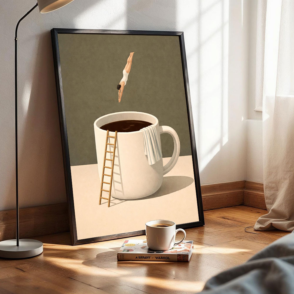 1 szt. bezramowy plakat na płó – Home Bar And Coffee recenzja i cena