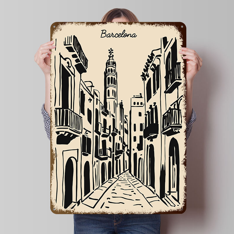Metalowy plakat ulica Barcelon – Home Barcelona recenzja i cena