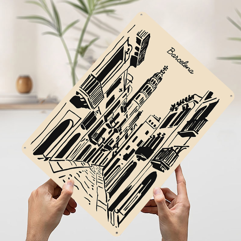 Metalowy plakat ulica Barcelon – Home Barcelona recenzja i cena