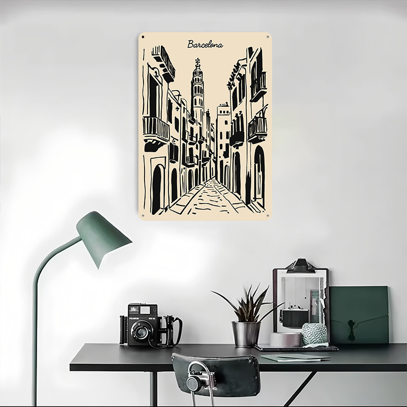 Metalowy plakat ulica Barcelon – Home Barcelona recenzja i cena